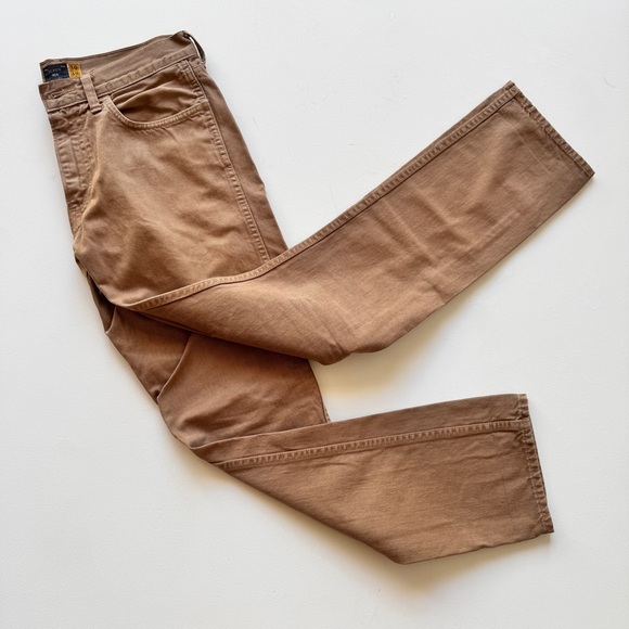 J Crew - 484 Men's Slim Straight-Leg Jeans in Tan - Picture 1 of 8